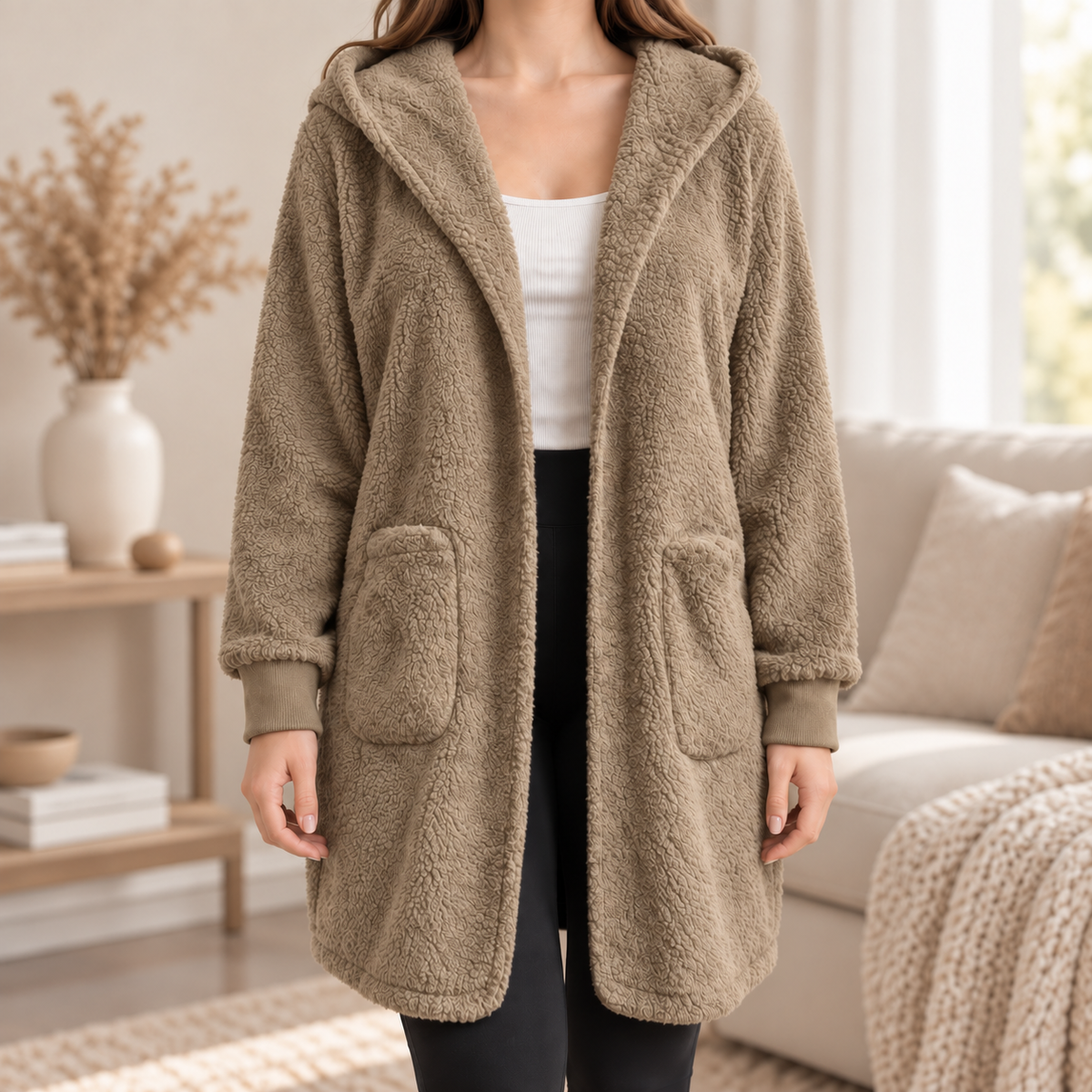 Hoodie-Cardigan Imke – Lang mit Kapuze