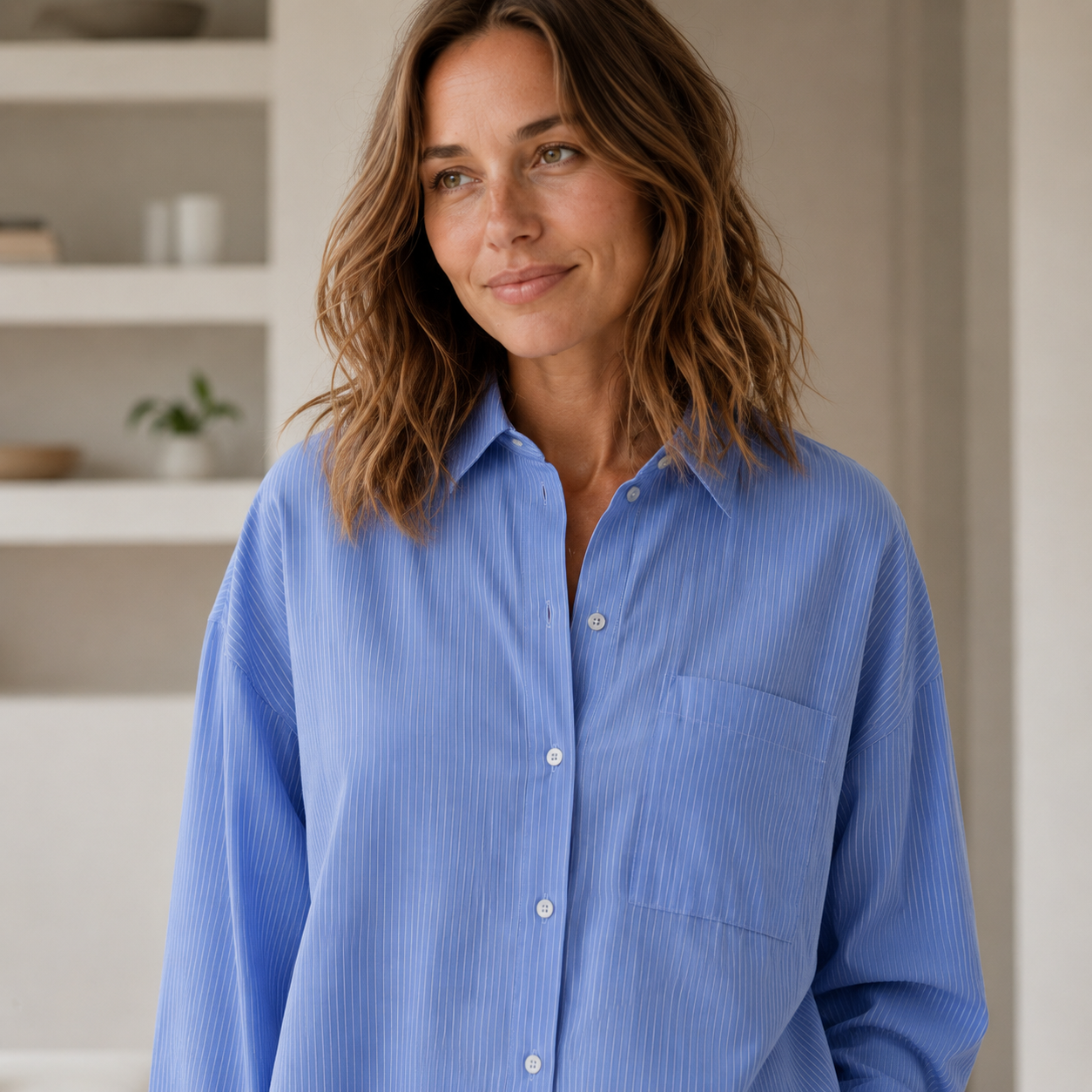 Loungewear-Set Juna – Streifen-Hemd & Shorts