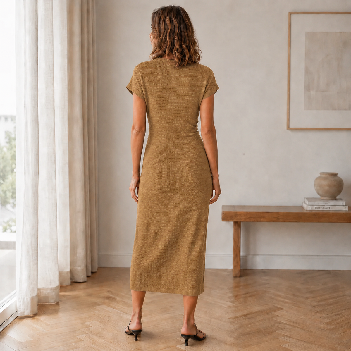 Midikleid Frauke – Geknotet mit Beinschlitz