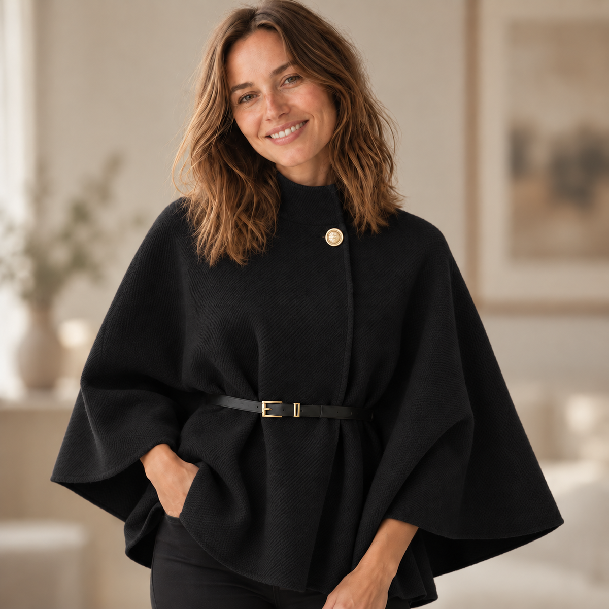 Cape-Mantel Meike – Warm & Taillierbar