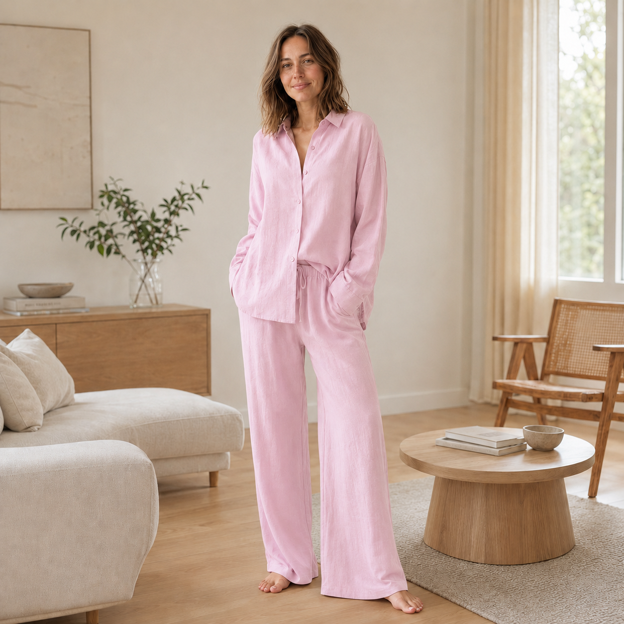 Loungewear-Set Liora – Hemdbluse & Hose