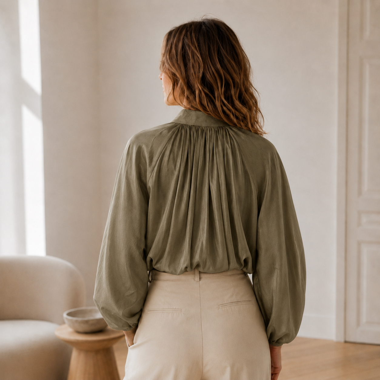 Oversize-Hemdbluse Lotte – Puffärmel & Ballonsaum
