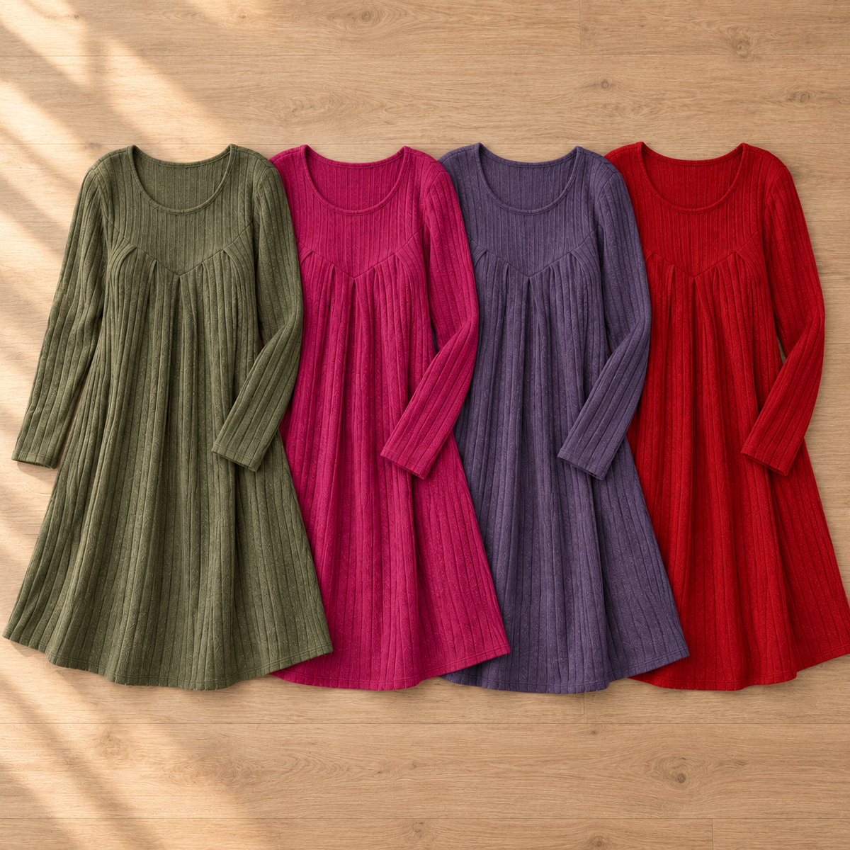 Strickkleid Beatrix – Patchwork in Curvy-Größen