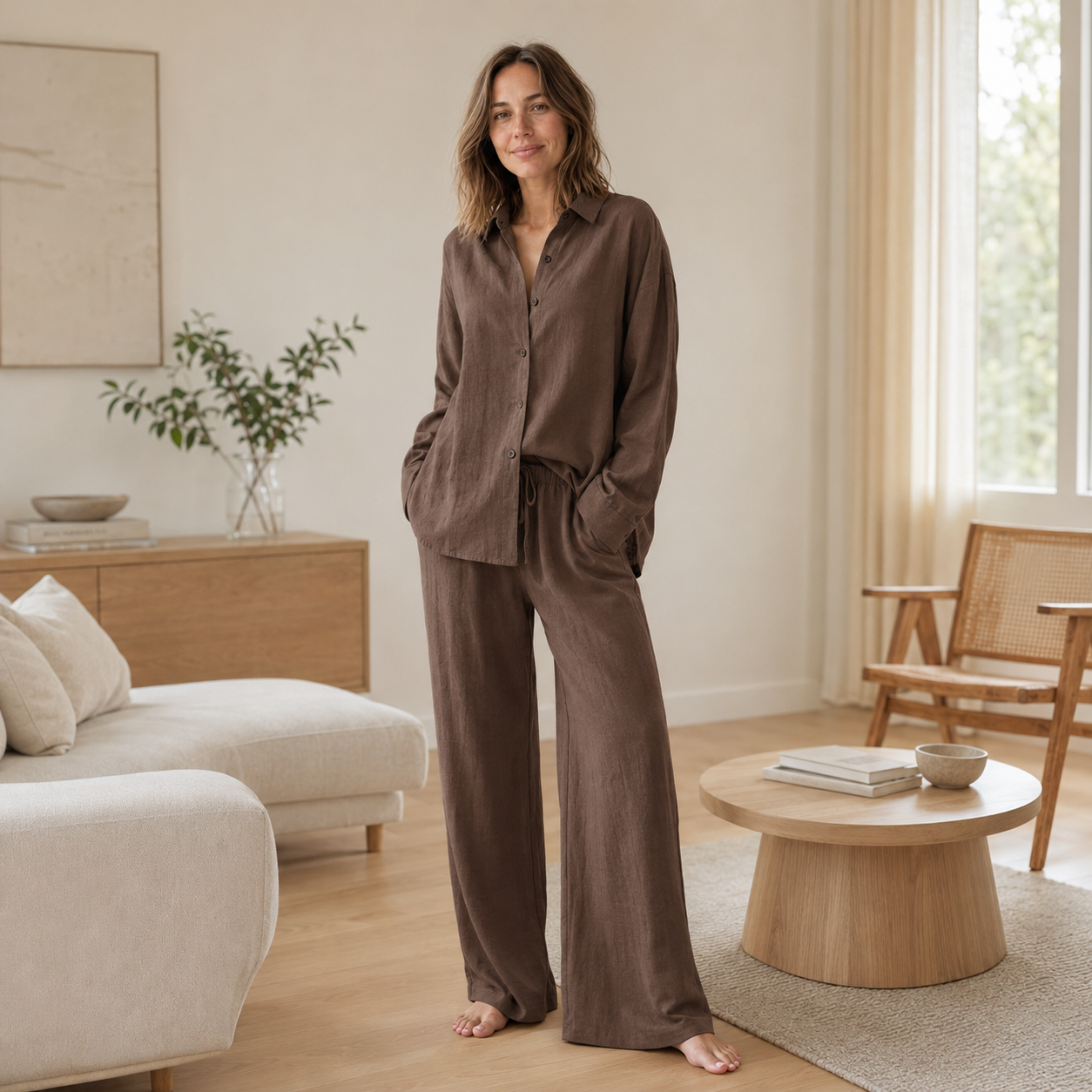Loungewear-Set Liora – Hemdbluse & Hose