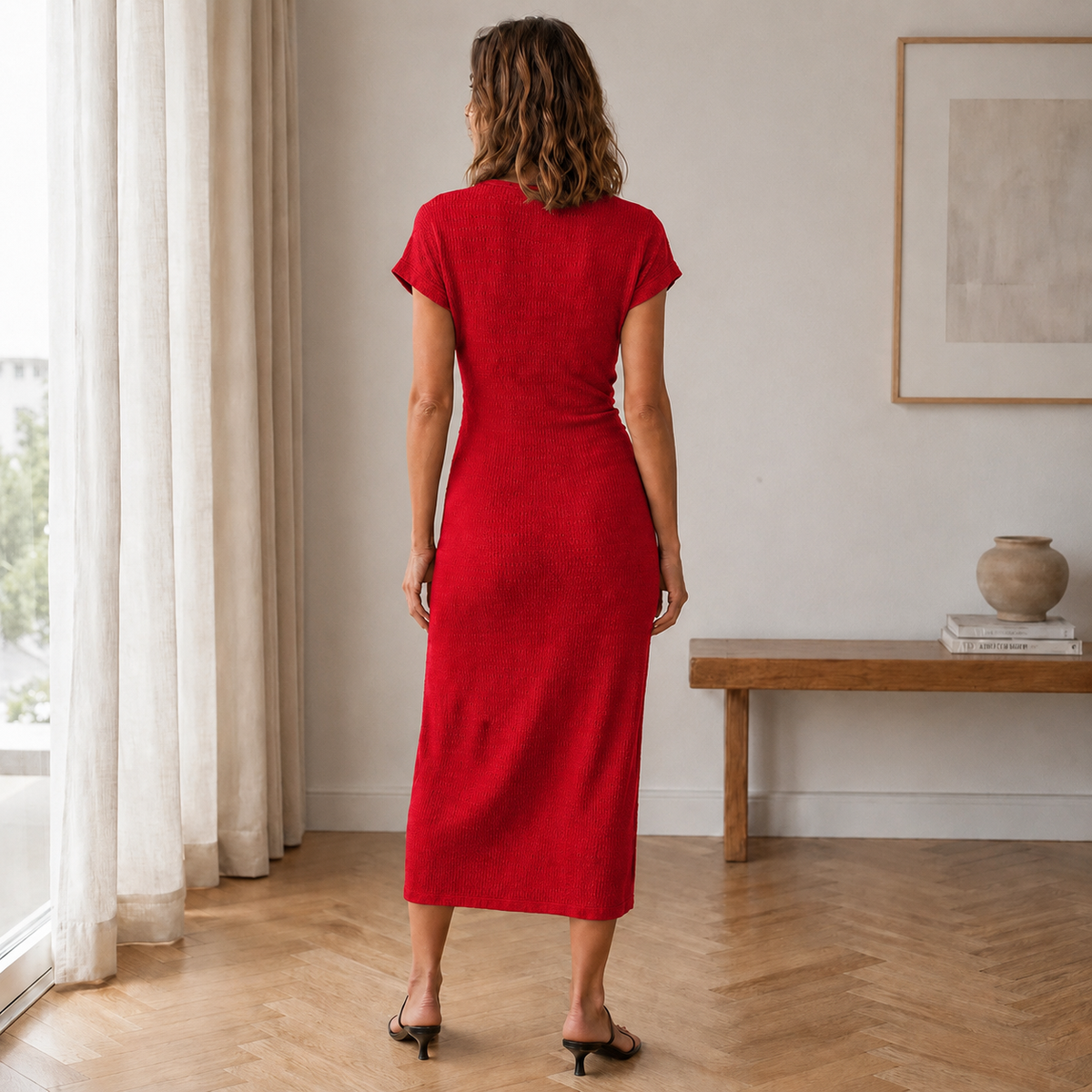 Midikleid Insa – Geknotet mit Beinschlitz