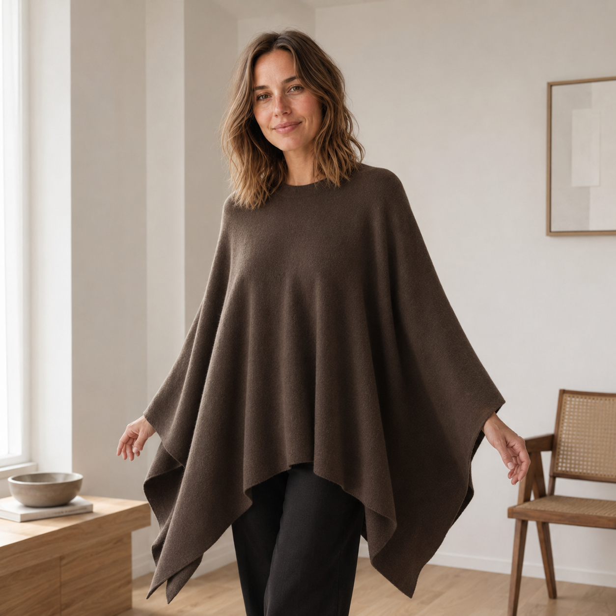 Strick-Cape Solveig – oversized & weich fließend