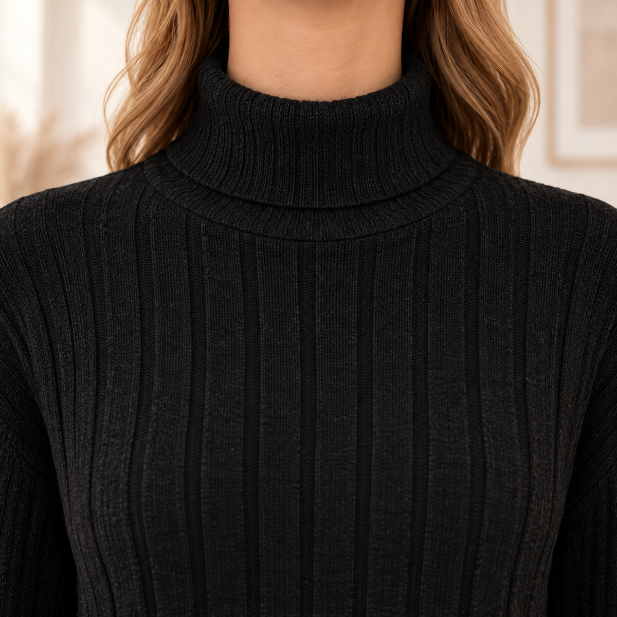 Rollkragen-Strickkleid Ute – Locker & Bequem