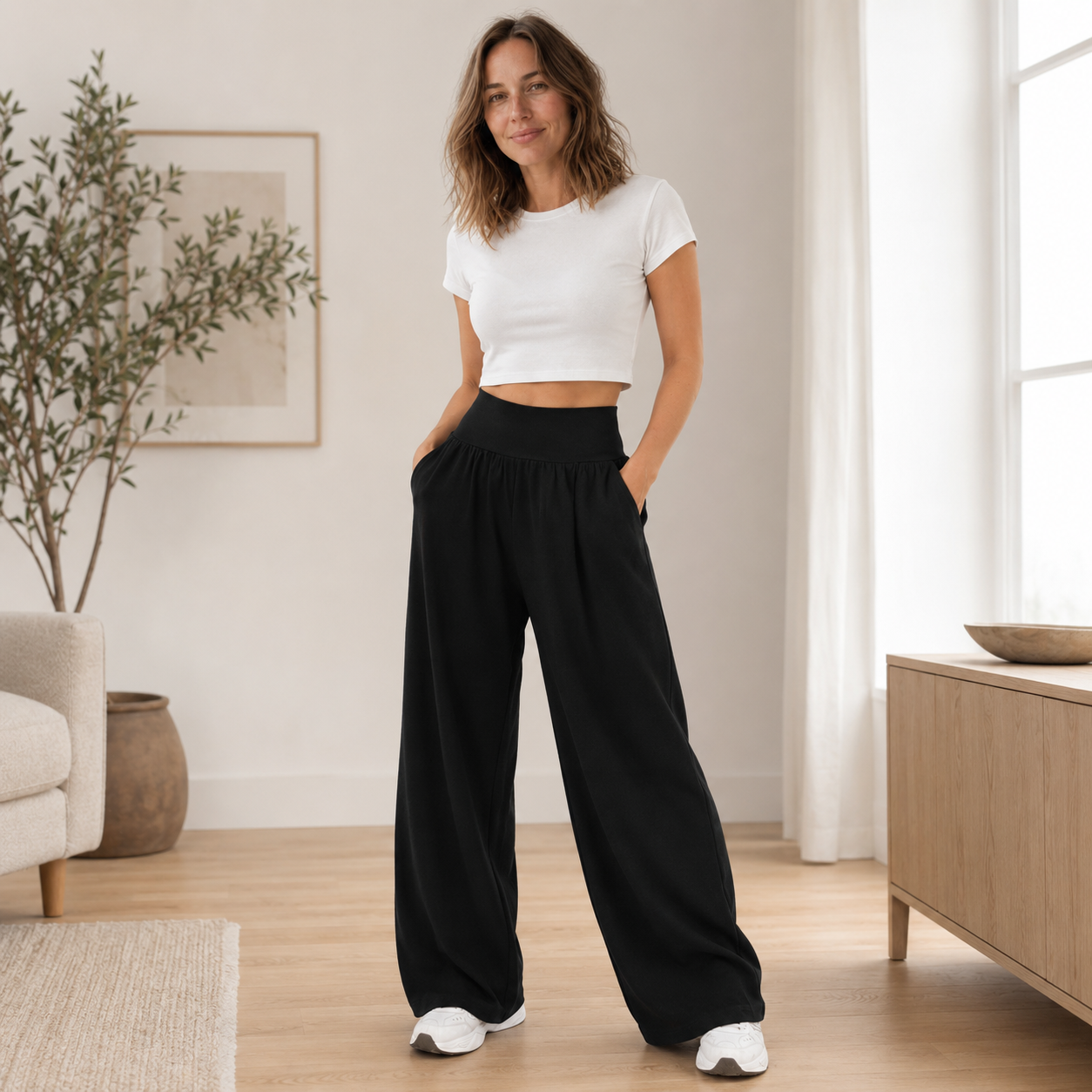 Weite Hose Saga – High-Waist mit fließendem Bein
