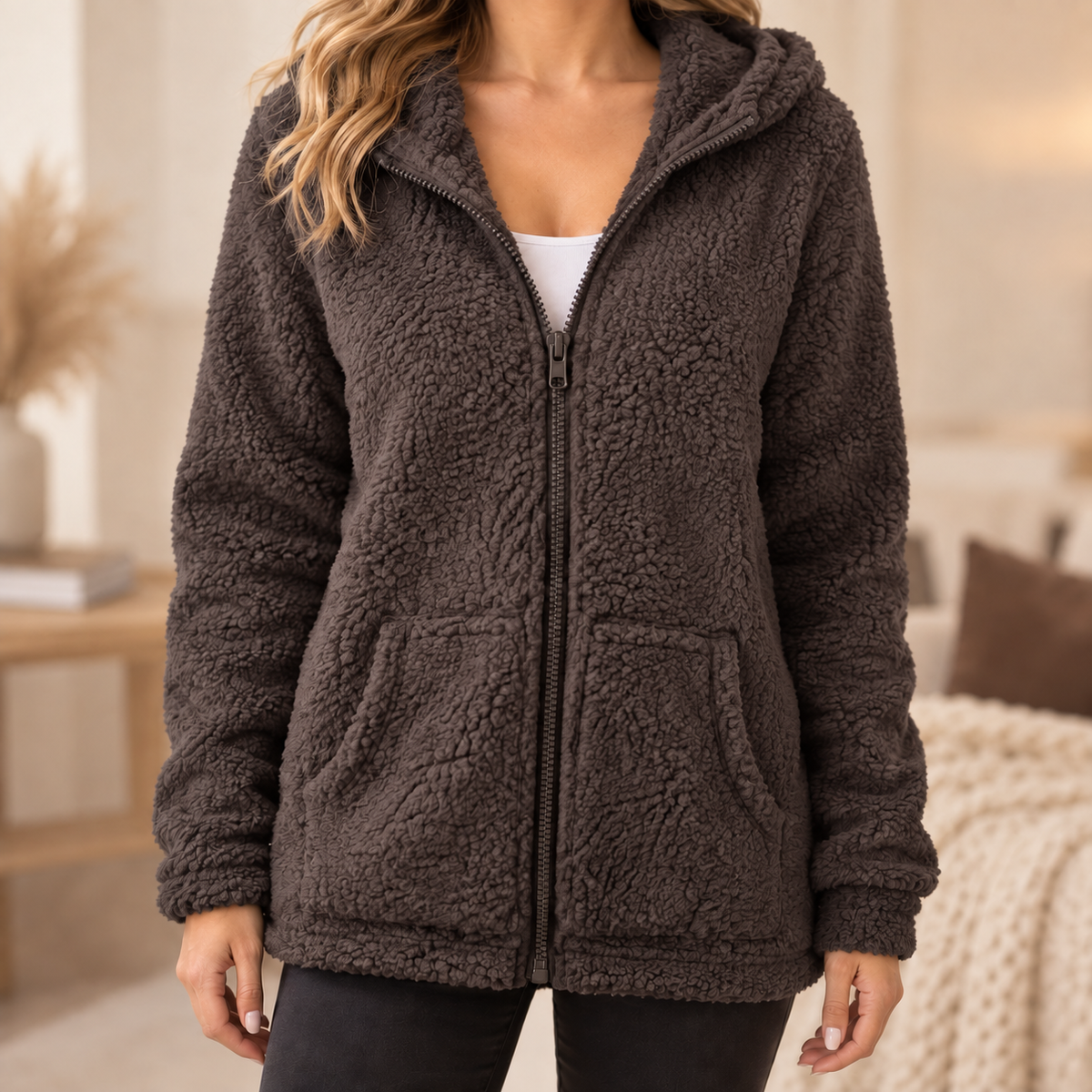 Sherpa-Cardigan Henrike – Oversized bis 5XL