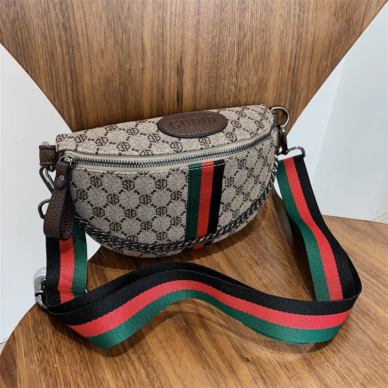 Gürteltasche Romy – Streifen-Muster mit Kette
