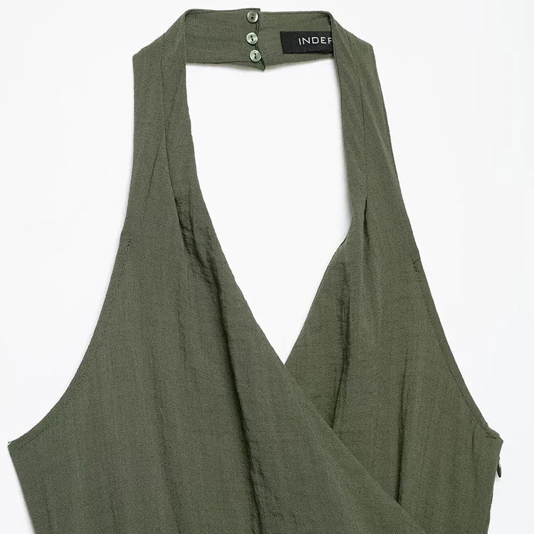 Wickelkleid Freya – Halter-Ausschnitt mit Gürtel