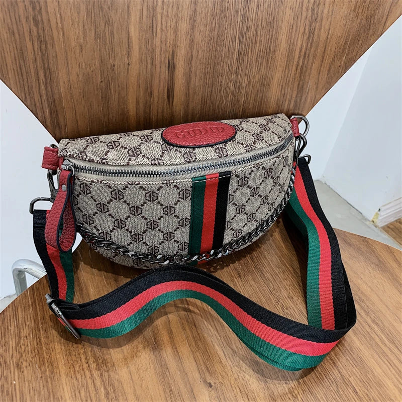 Gürteltasche Romy – Streifen-Muster mit Kette