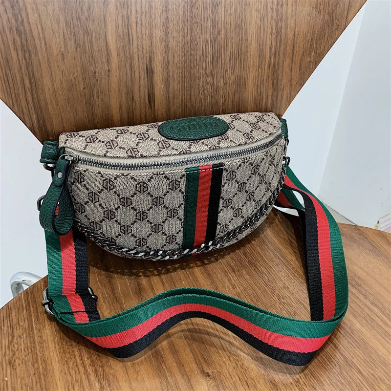 Gürteltasche Romy – Streifen-Muster mit Kette