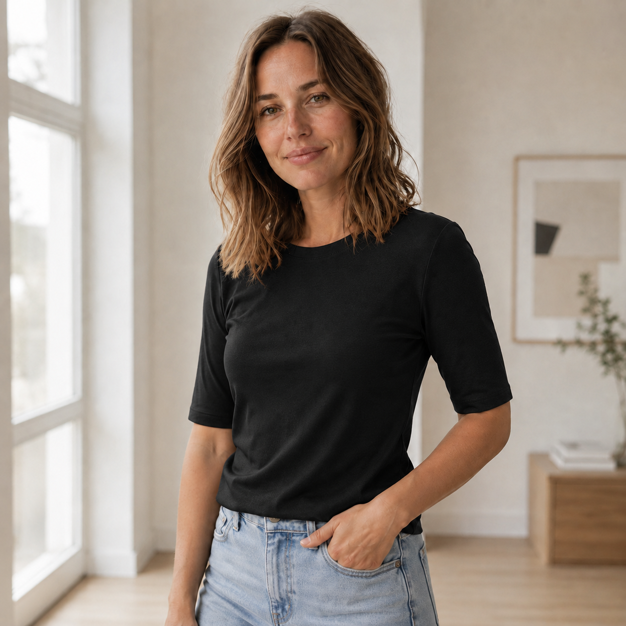 Basic-Shirt Edda – Figurnah & weich geschnitten