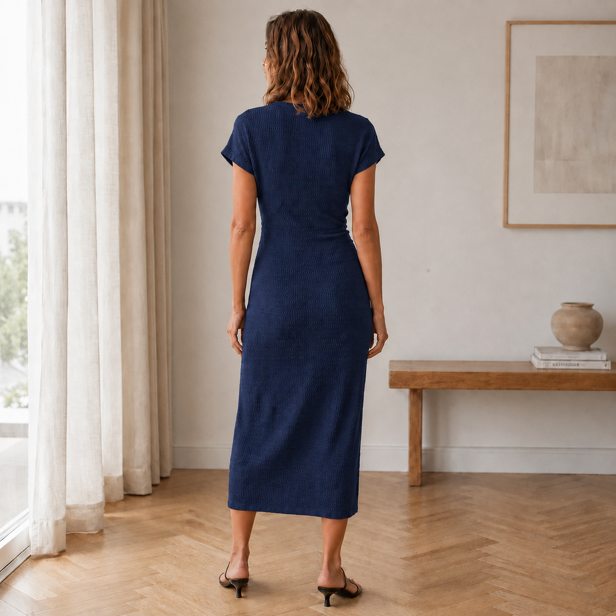 Midikleid Anke – Geknotet mit Beinschlitz