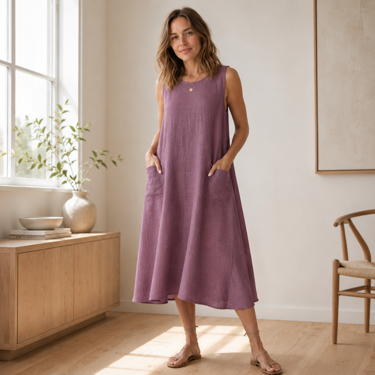 Sommerkleid Wilma – Ärmellos im A-Linien-Schnitt