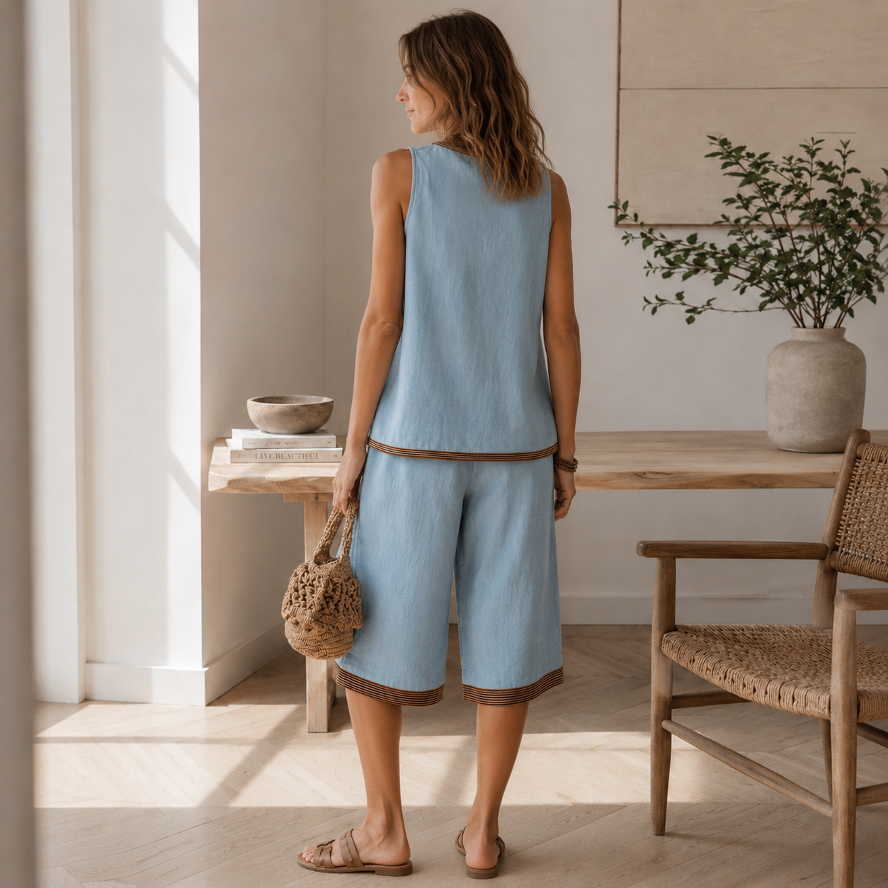 Loungewear-Set Ronja – Weste & weite Shorts