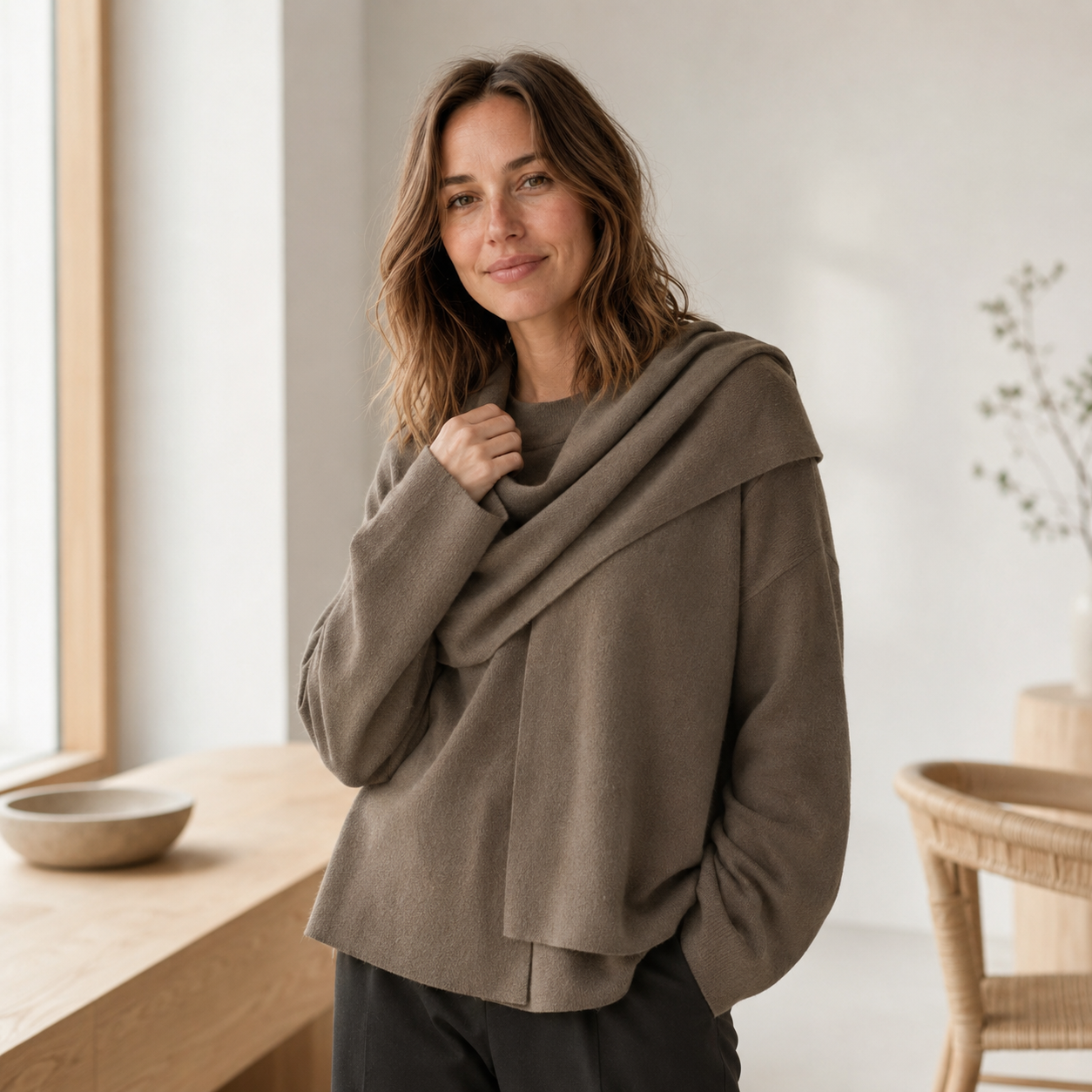 Strickpullover Carla – Schalkragen im Oversize-Look