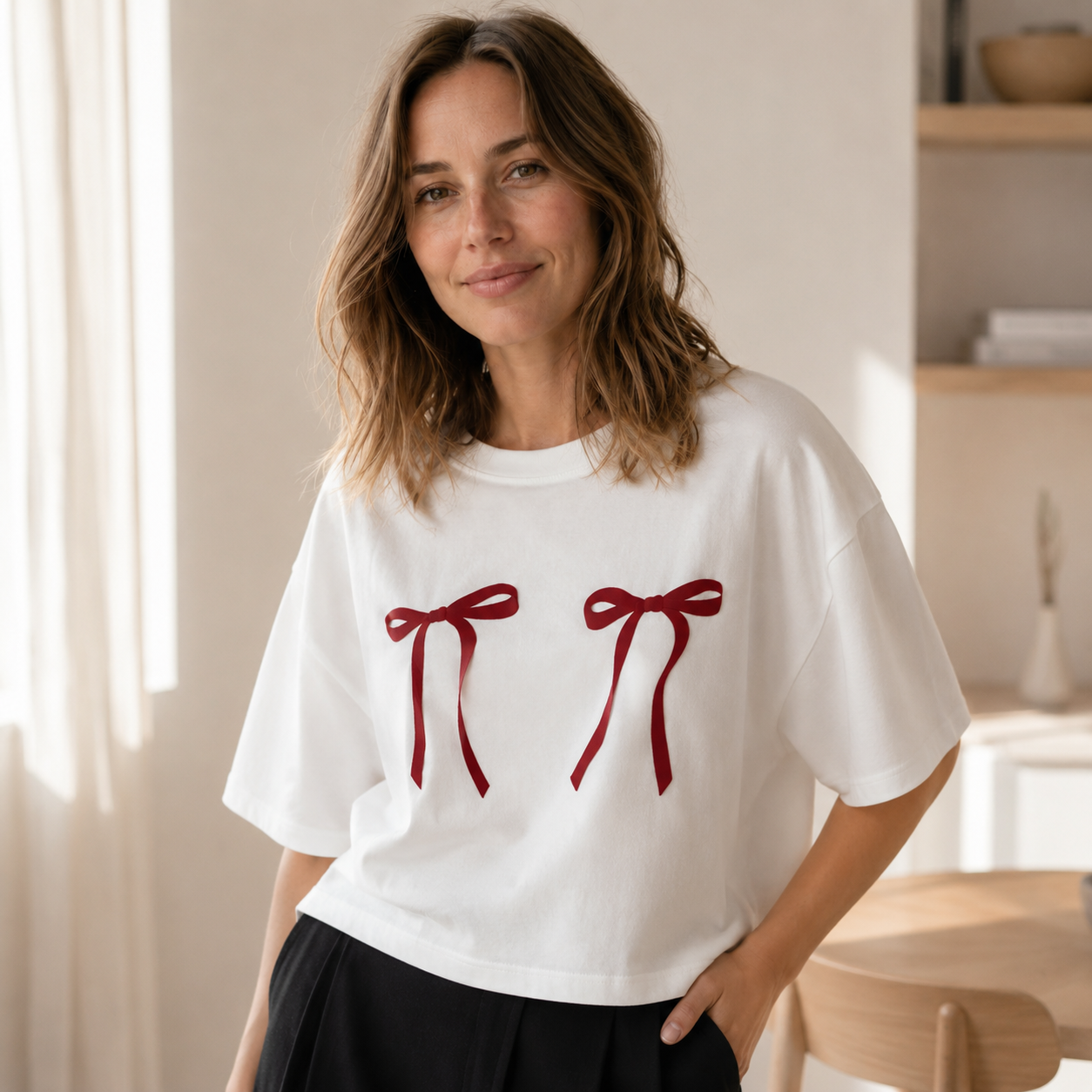 Schleifen-Shirt Cleo – Verspielt & locker geschnitten