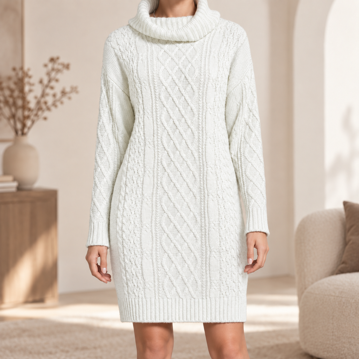 Strickkleid Renate – Knielang in Curvy-Größen