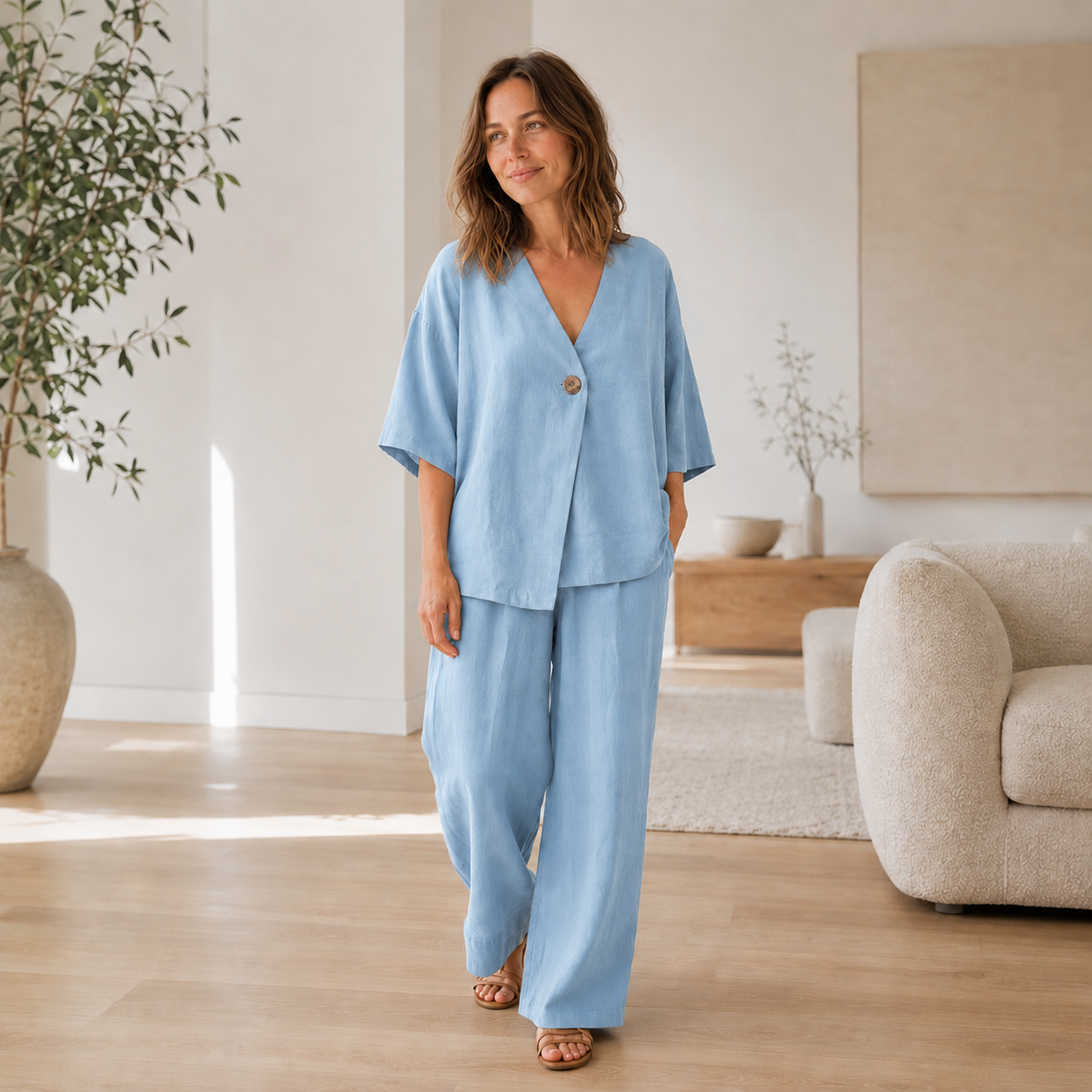 Loungewear-Set Mara – Bluse & weite Hose
