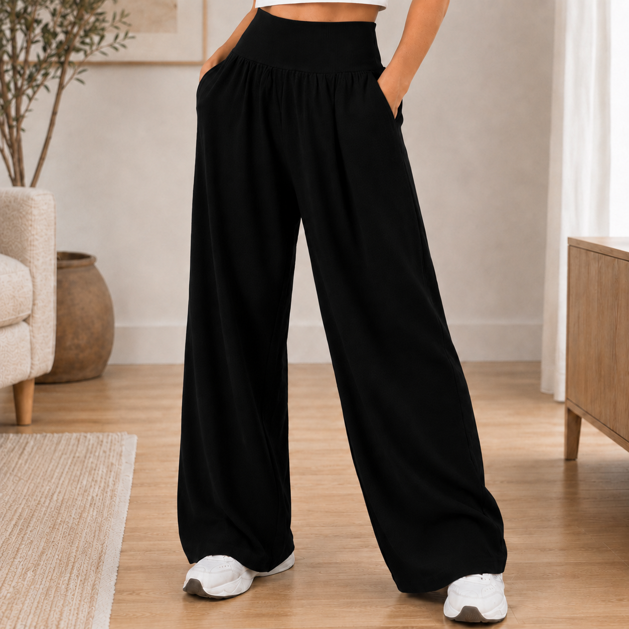 Weite Hose Saga – High-Waist mit fließendem Bein