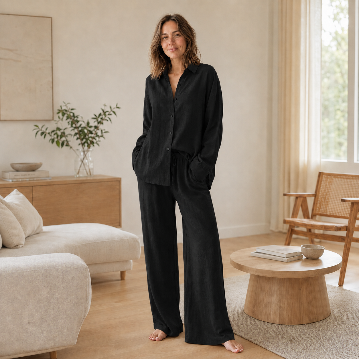 Loungewear-Set Liora – Hemdbluse & Hose