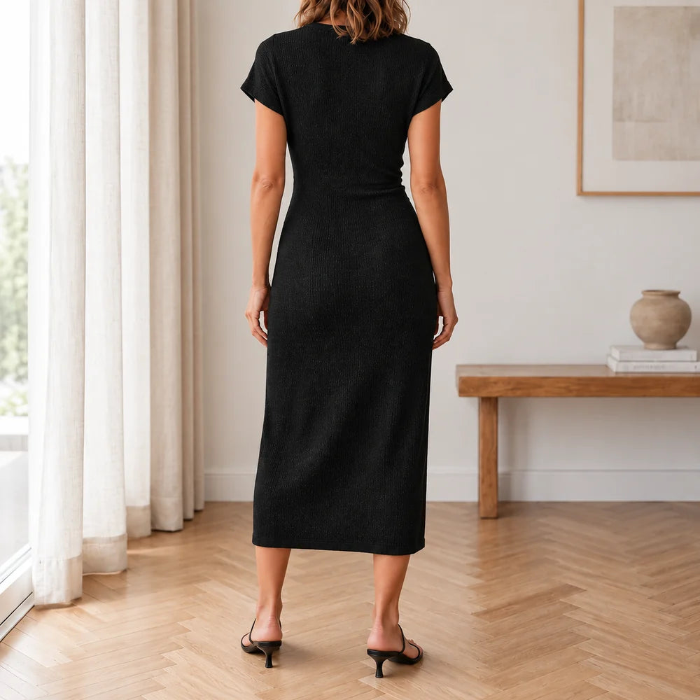 Midikleid Idun – Geknotet mit Beinschlitz