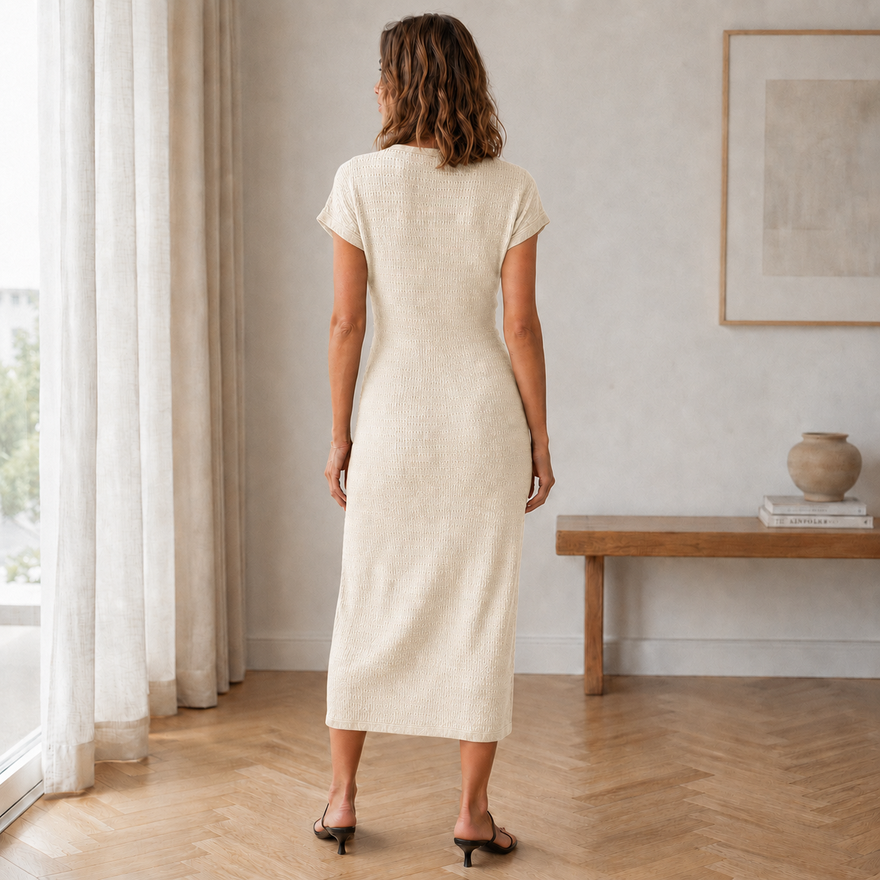Midikleid Idun – Geknotet mit Beinschlitz
