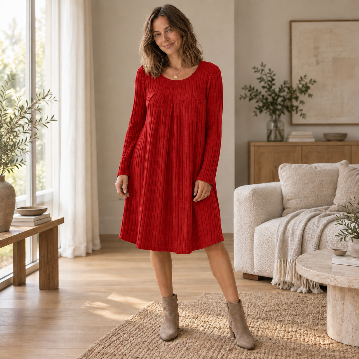 Strickkleid Beatrix – Patchwork in Curvy-Größen