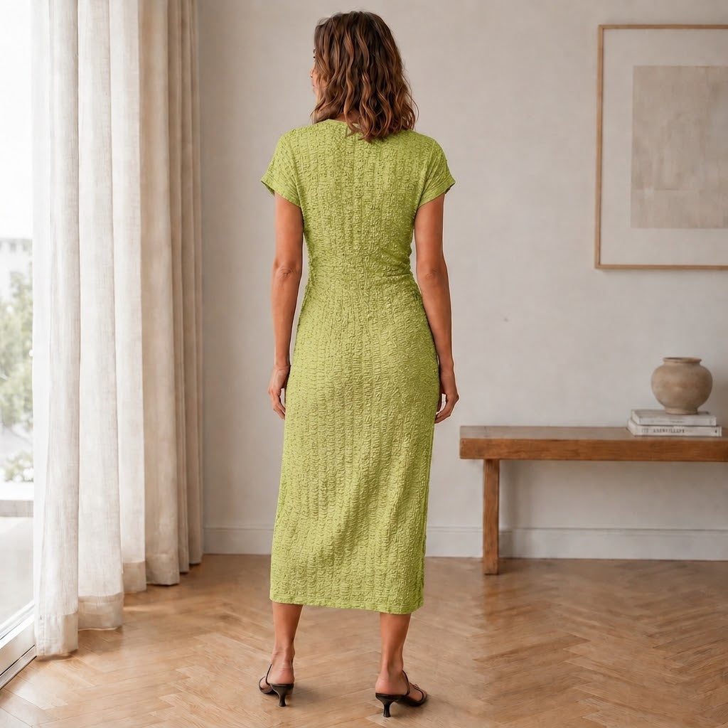 Midikleid Rieke – Geknotet mit Beinschlitz