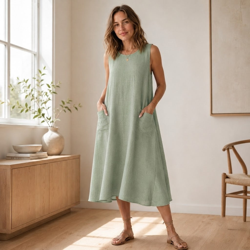 Sommerkleid Wilma – Ärmellos im A-Linien-Schnitt