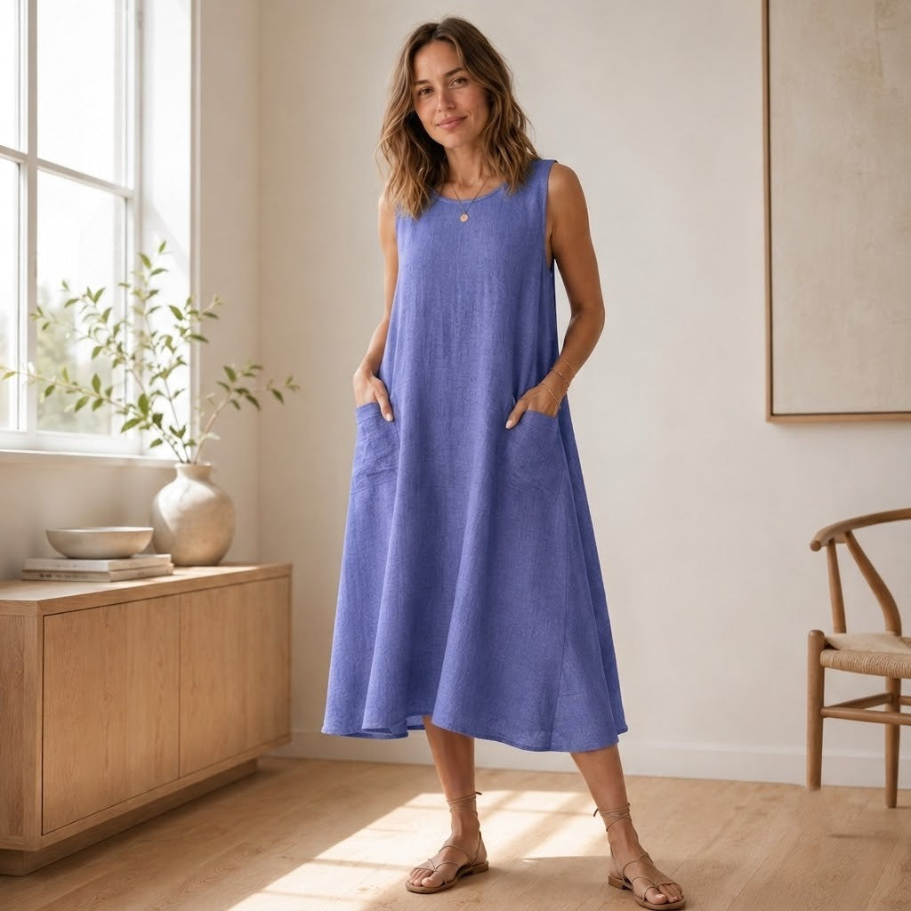 Sommerkleid Wilma – Ärmellos im A-Linien-Schnitt
