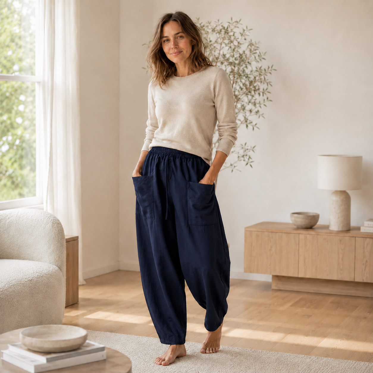 Haremshose Maya – Locker mit elastischem Bund