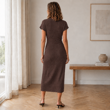 Midikleid Idun – Geknotet mit Beinschlitz