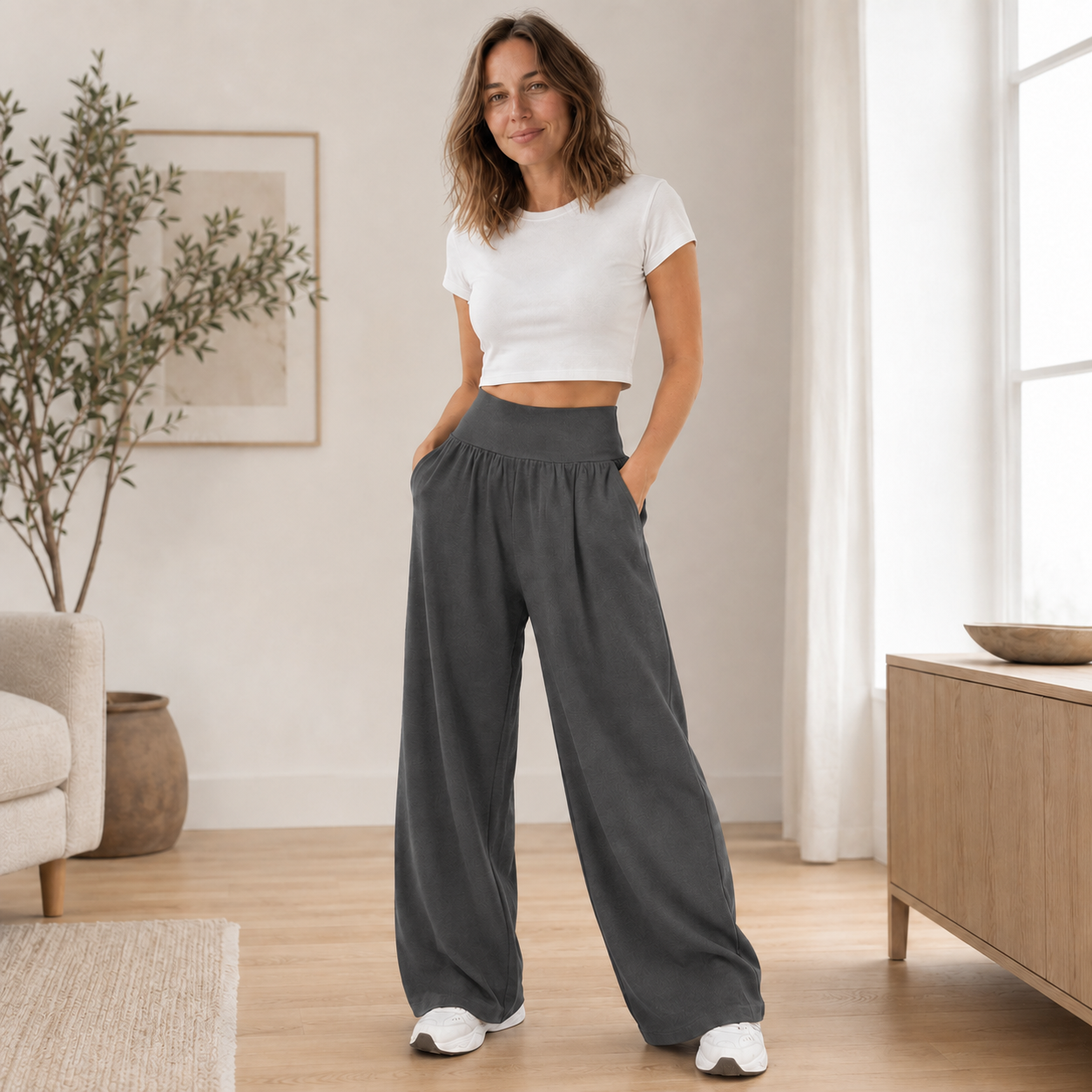 Weite Hose Saga – High-Waist mit fließendem Bein