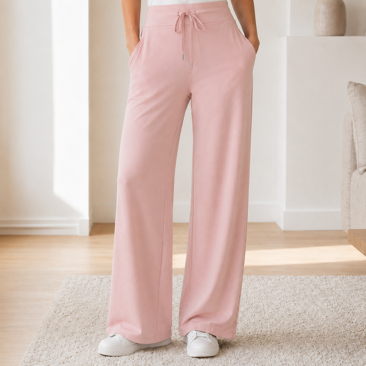 Wide-Leg Hose Kira – High Waist in Eisseiden-Optik