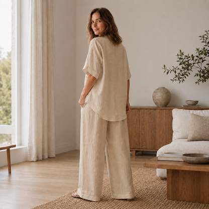 Loungewear-Set Lina – Bluse & weite Hose