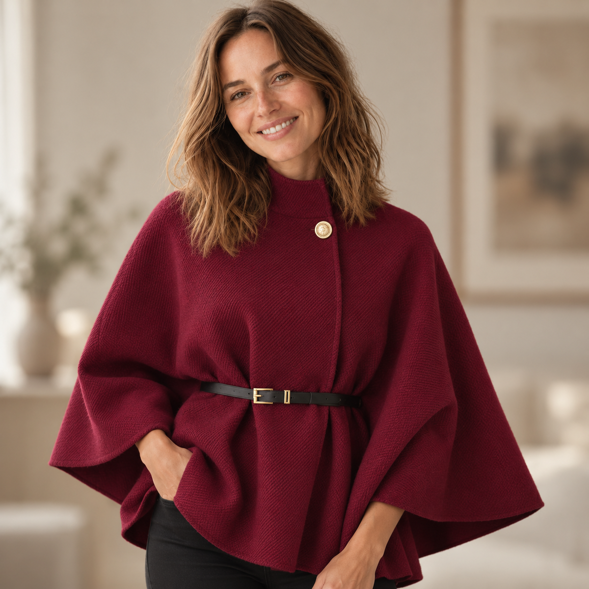 Cape-Mantel Meike – Warm & Taillierbar