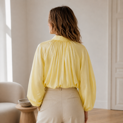 Oversize-Hemdbluse Lotte – Puffärmel & Ballonsaum