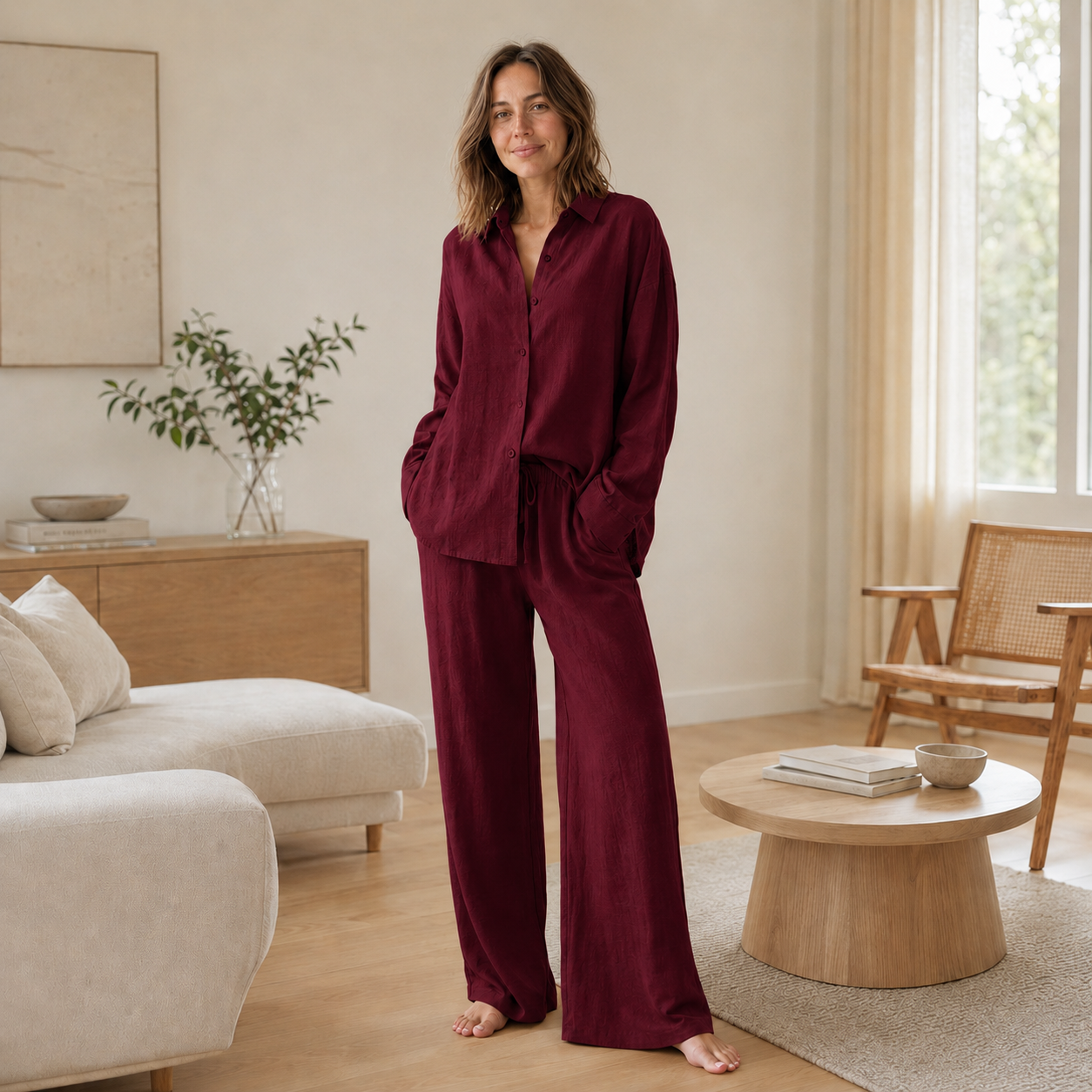 Loungewear-Set Liora – Hemdbluse & Hose