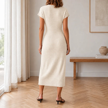 Midikleid Idun – Geknotet mit Beinschlitz
