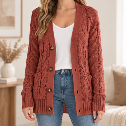 Oversize-Cardigan Silke – Einreihig mit V-Ausschnitt
