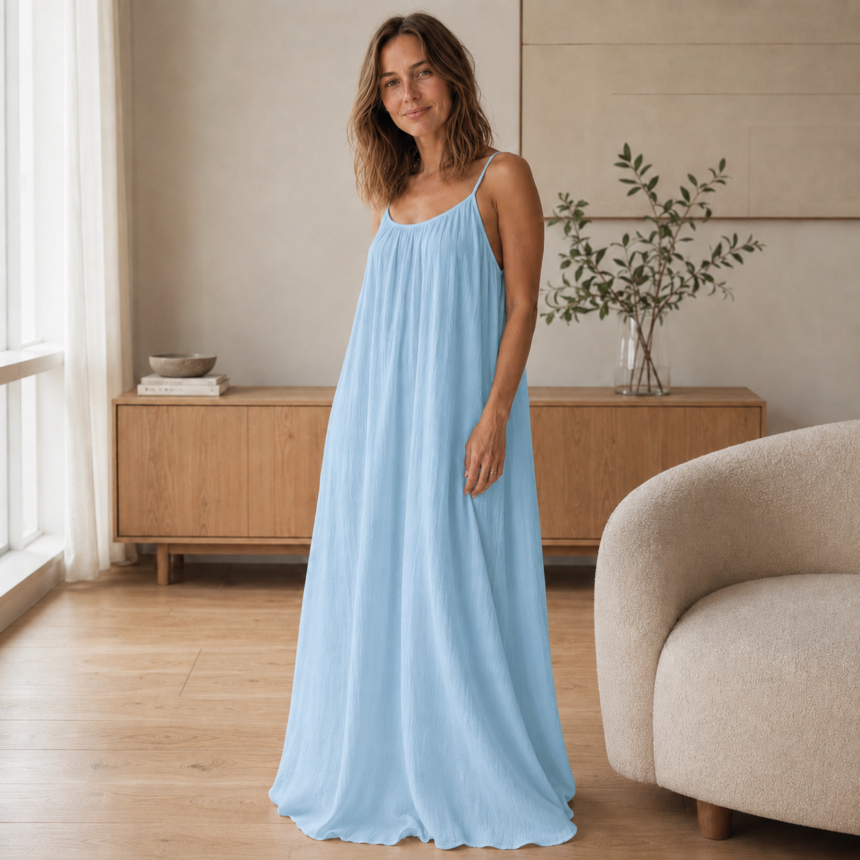 Träger-Maxikleid Saskia – Luftig & lang geschnitten