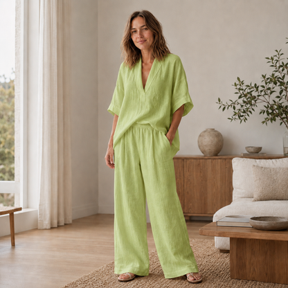 Loungewear-Set Lina – Bluse & weite Hose