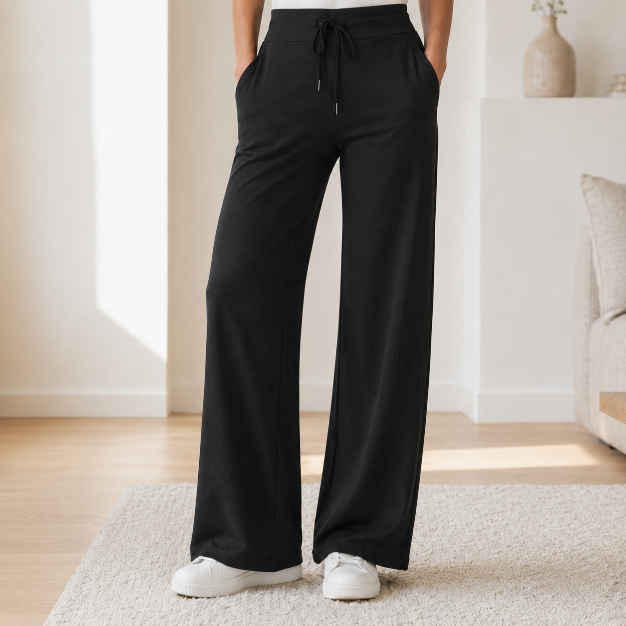 Wide-Leg Hose Kira – High Waist in Eisseiden-Optik