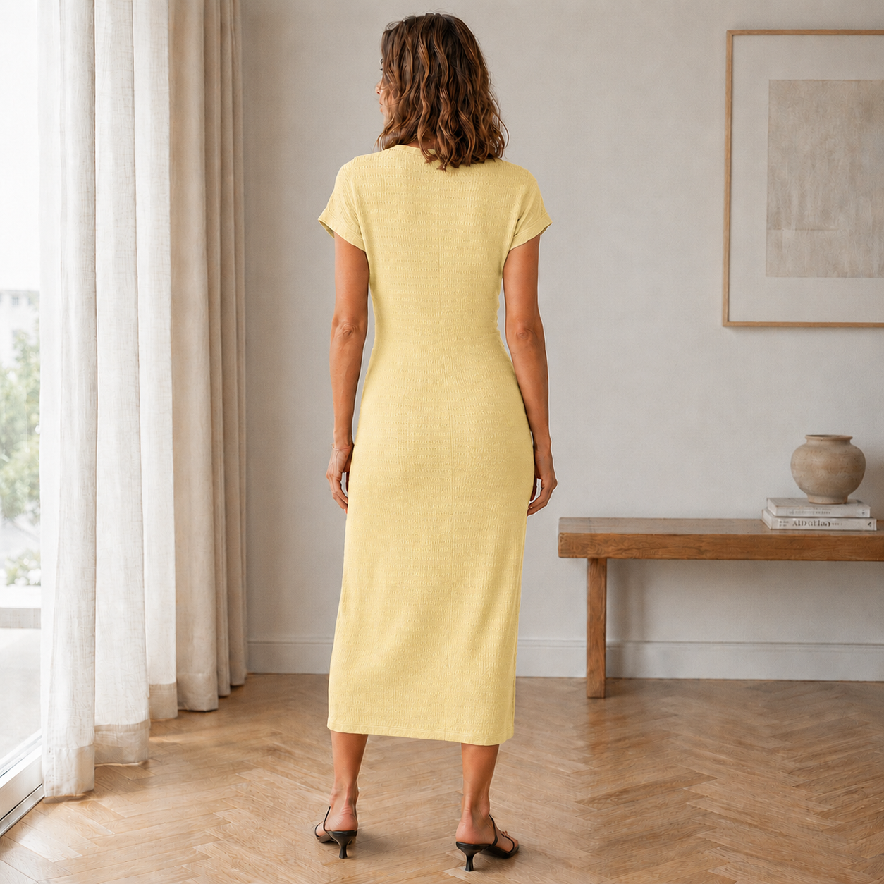 Midikleid Idun – Geknotet mit Beinschlitz