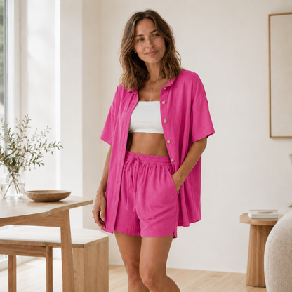 Loungewear-Set Nea – Oversized-Hemd & Shorts