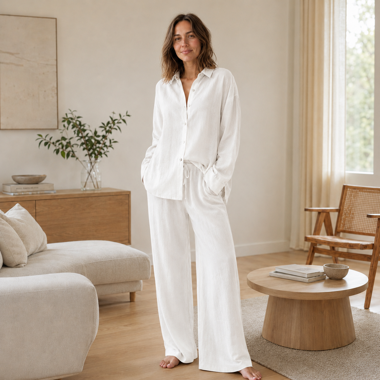 Loungewear-Set Liora – Hemdbluse & Hose