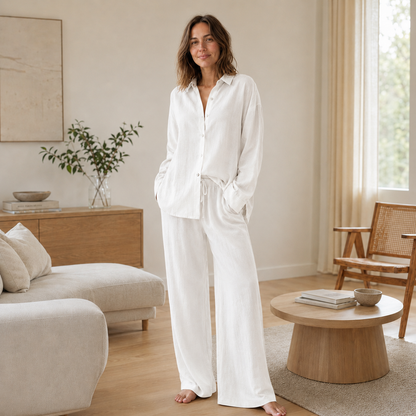 Loungewear-Set Liora – Hemdbluse & Hose